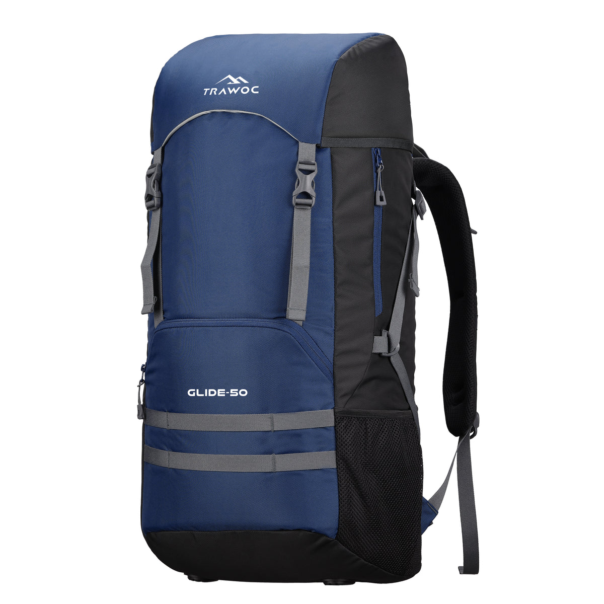 Glide 50 L Backpack featuring  Water-Resistant Fabric & Lightweight Build – NavyBlue