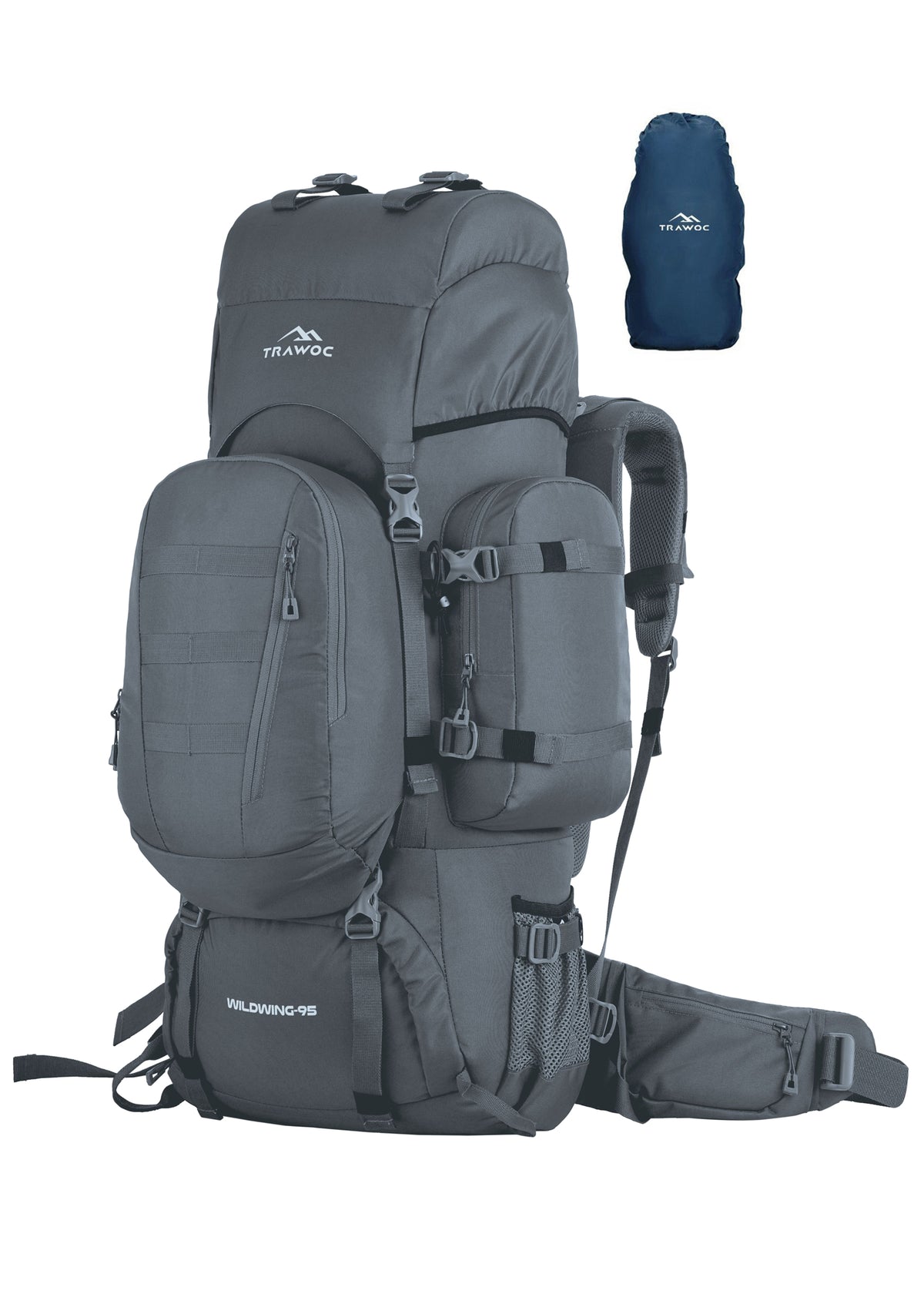 Trawoc Travel Backpack With Detachable Daypack (80+15Ltr)