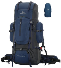 EXPEDITION 80L Rucksack with shoe compartment & Rain Cover - Navyblue (Refurbished)