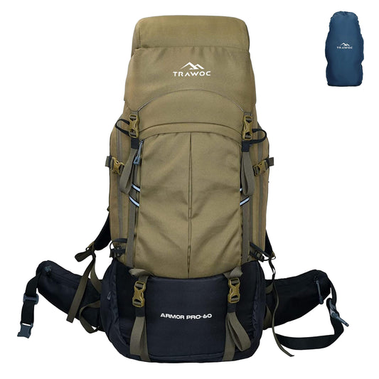 Armor Pro 60L Backpack for Men & Women with Water-Resistant Fabric -Olivegreen(clearance sale)