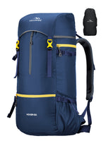 Hover 50L Backpack for Men & Women, Light weight with Multi-Pocket & Rain Cover - Navy Blue