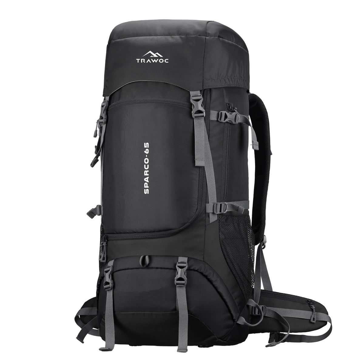 Sparco 65L Travel Backpack featuring with Laptop Compartment & Shoe Compartment – Black