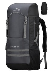 Glide 50 L Backpack featuring  Water-Resistant Fabric & Lightweight with Rain cover– Grey