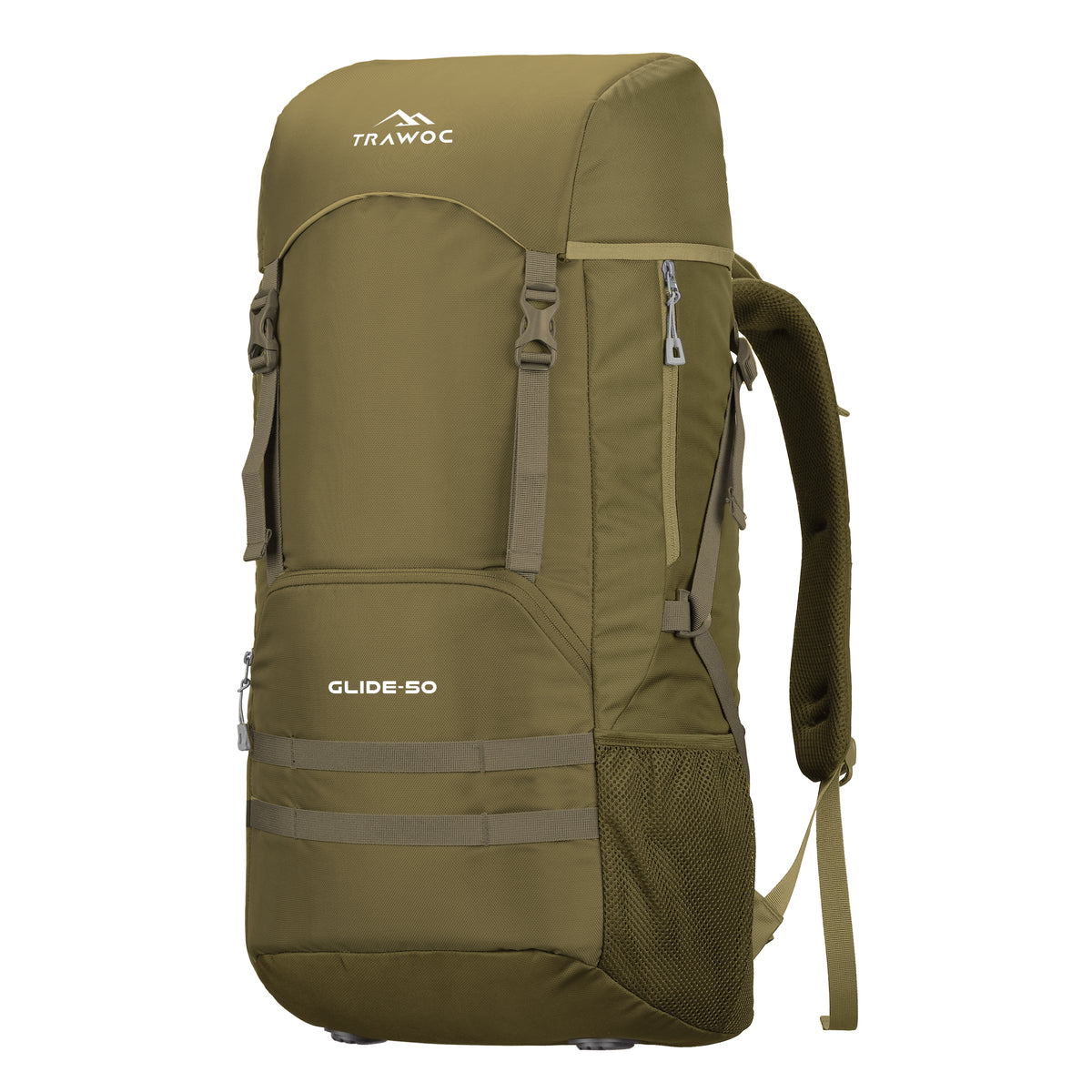 Glide 50 L Backpack featuring  Water-Resistant Fabric & Lightweight Build – Olivegreen