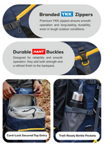 TREKELITE 60L Backpack Hiking Trekking Rucksack with Water Proof Rain Cover - Navy Blue