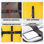 Aerofit 60L Rucksack with Multi-Pocket Design & Laptop Compartment, ideal for Hiking - Yellow