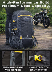INVICTUS 60L Travel Backpack Hiking  Bag for Men & Women with Rain Cover-Grey