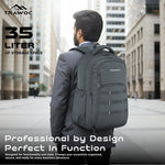 TPB05 - 35L Office & Travel Bag with 16-Inch Padded Laptop Compartment, USB Charging Port - Grey