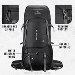 Sparco 65L Travel Backpack featuring with Laptop Compartment & Shoe Compartment - Black