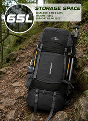 Sparco 65L Travel Backpack featuring with Laptop Compartment & Shoe Compartment – Black(clearance sale)