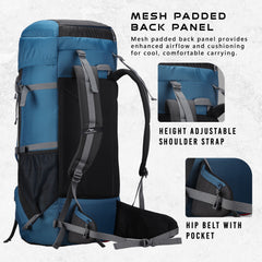 Sparco 65L Travel Backpack featuring with Laptop Compartment & Shoe Compartment – Englishblue