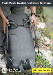 Hover 50L Backpack for Men & Women, Light weight with Multi-Pocket & Rain Cover - Grey