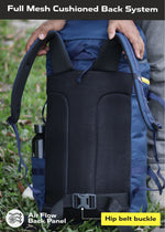 Hover 50L Backpack for Men & Women, Light weight with Multi-Pocket & Rain Cover - Navy Blue