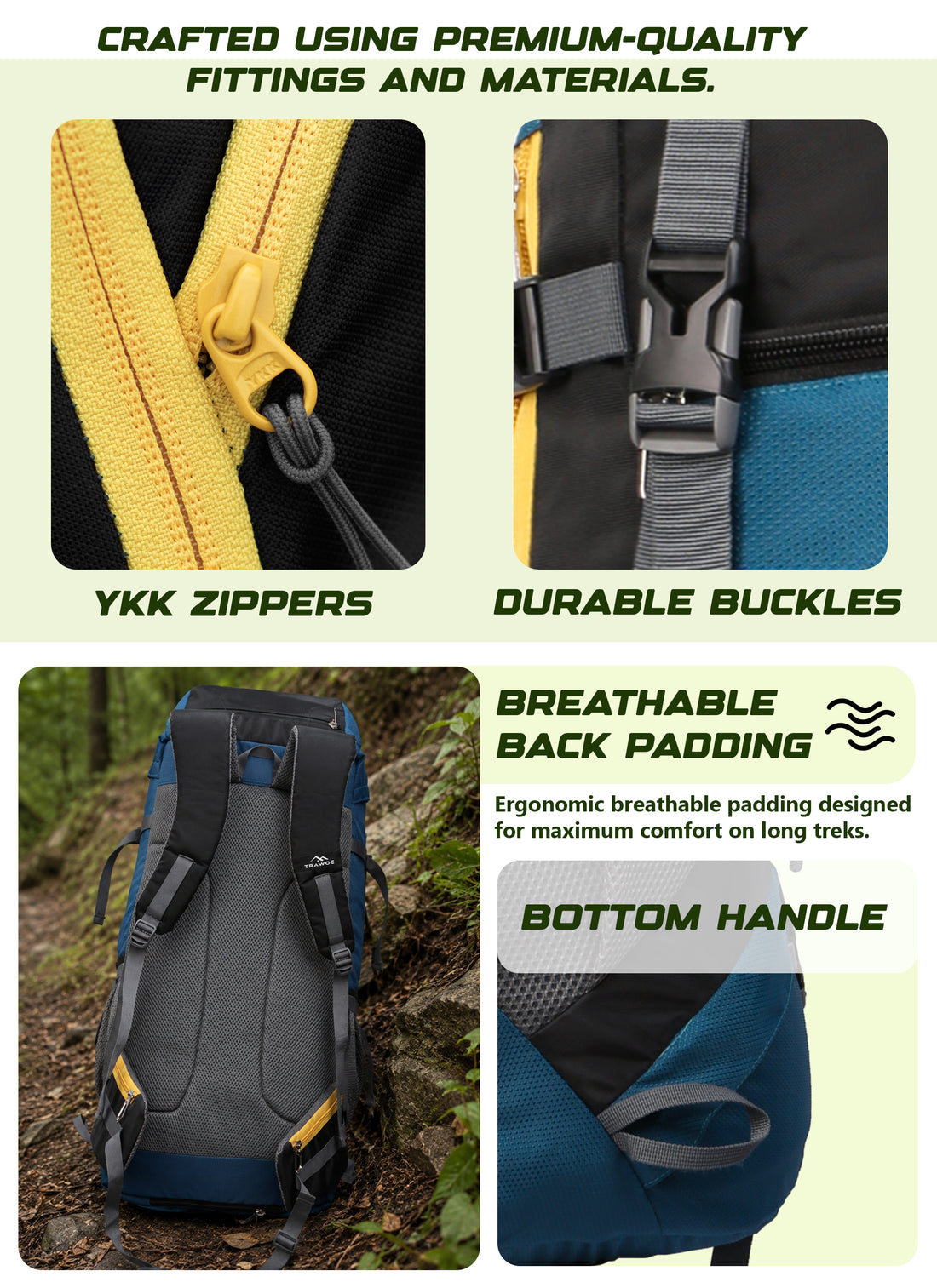 Sparco 65L Travel Backpack featuring with Laptop Compartment & Shoe Compartment – Englishblue (Refurbished)