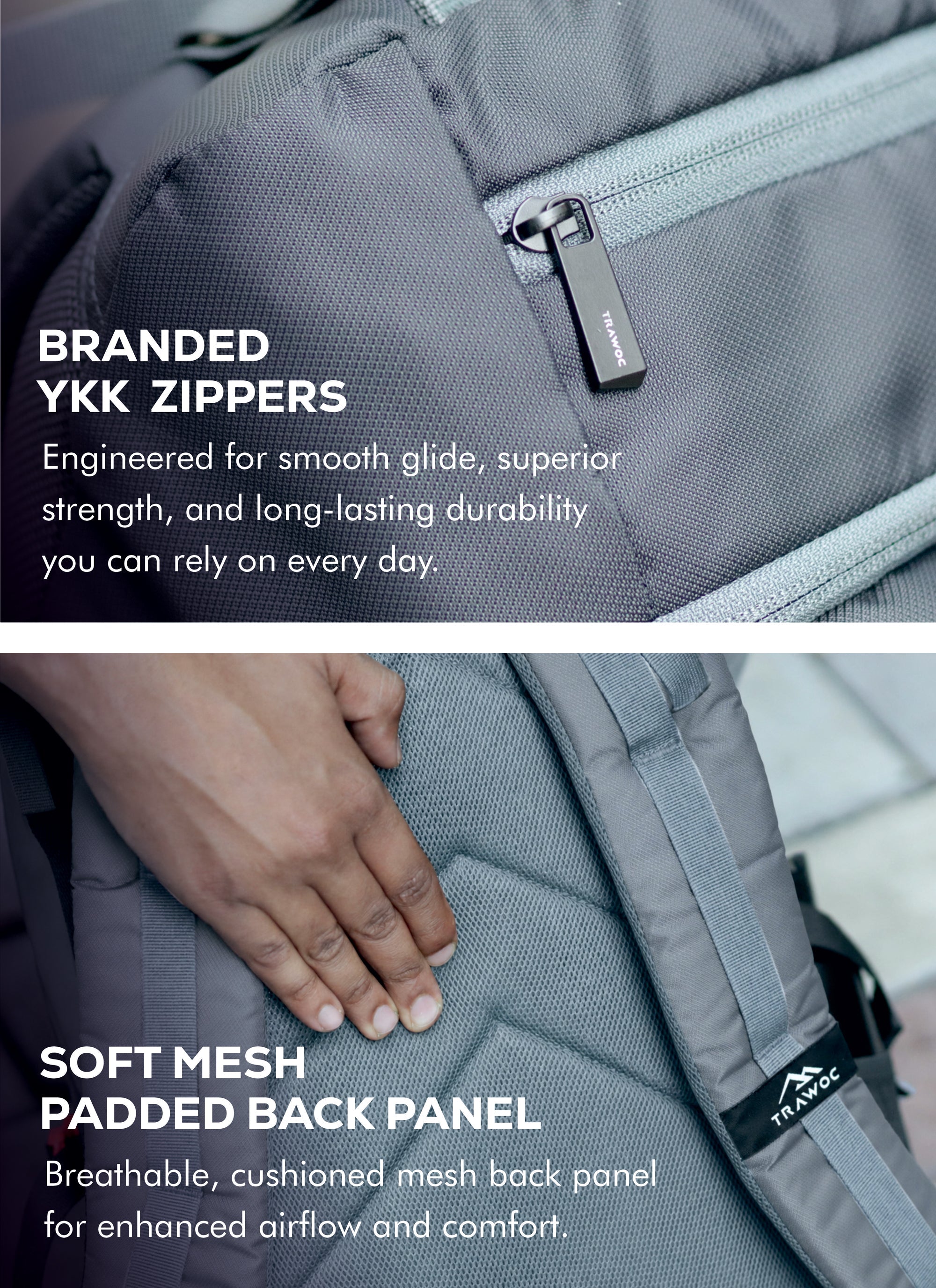 VIPER 30L Bag for Men and Women, Laptop Backpack with water resistant fabric - Grey