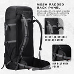 Sparco 65L Travel Backpack featuring with Laptop Compartment & Shoe Compartment - Black