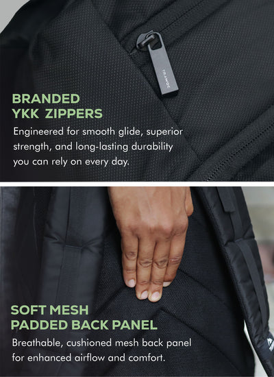 VIPER 30L Bag for Men and Women, Laptop Backpack with water resistant fabric - Black