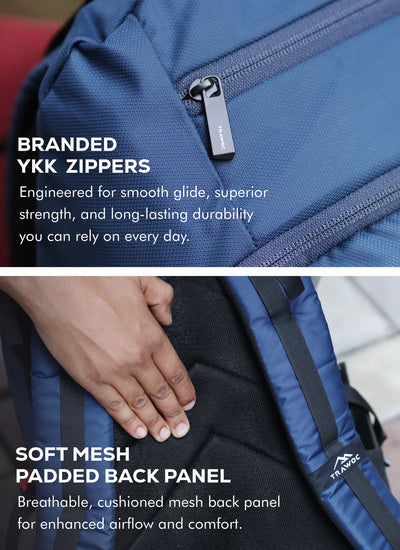 VIPER 30L Bag for Men and Women, Laptop Backpack with water resistant fabric-Navyblue