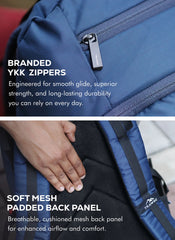 VIPER 30L Bag for Men and Women, Laptop Backpack with water resistant fabric - Navy Blue