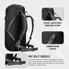 GLIDE-50 Backpack - Black