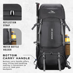 Sparco 65L Travel Backpack featuring with Laptop Compartment & Shoe Compartment - Black