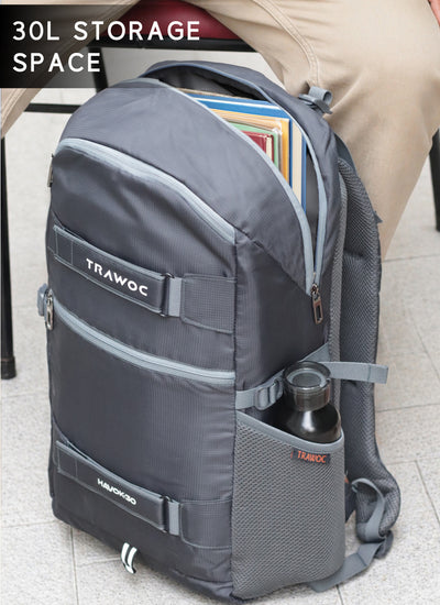 HAVOK 30L Unisex  Laptop Backpack  Ideal Travelling Casual use -Grey