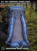 Flyspeck 65 L Travel Backpack with Lightweight Build & with Multi-Pocket Design - Navy Blue