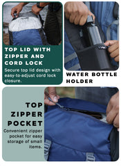 Glide 50 L Backpack featuring  Water-Resistant Fabric & Lightweight Build – NavyBlue(clearance sale)