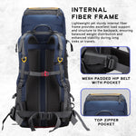 Cliffhiker 65 L Rucksack featuring with Durable Zippers & Laptop Compartment - Black