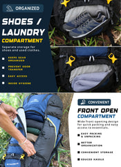 Skyranger 70 L Rucksack for Hiking & Travel with Ergonomic Shoulder Straps & Internal metal frame - NavyBlue