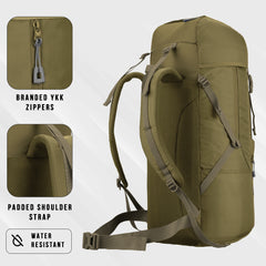 Glide 50 L Backpack featuring  Water-Resistant Fabric & Lightweight Build – Olivegreen