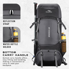 Sparco 65L Travel Backpack featuring with Laptop Compartment & Shoe Compartment – Grey