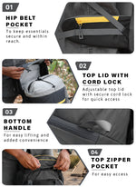 DYNAMITE 65L Travel Backpack with Rain Cover & Shoe Compartment - Grey