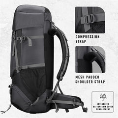 Sparco 65L Travel Backpack featuring with Laptop Compartment & Shoe Compartment – Grey