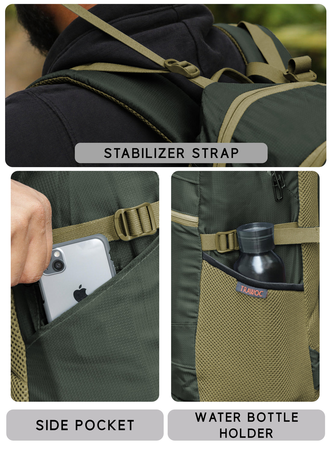 HAVOK 30L Unisex Laptop Backpack Ideal Travelling Casual use - Olive Green