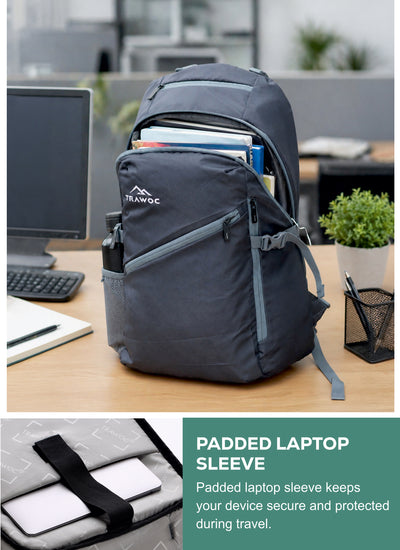 VIPER 30L Bag for Men and Women, Laptop Backpack with water resistant fabric-grey