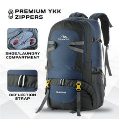 BLAZE 55 L Travel Backpack Daypack  for Camping Hiking Trekking -Navyblue