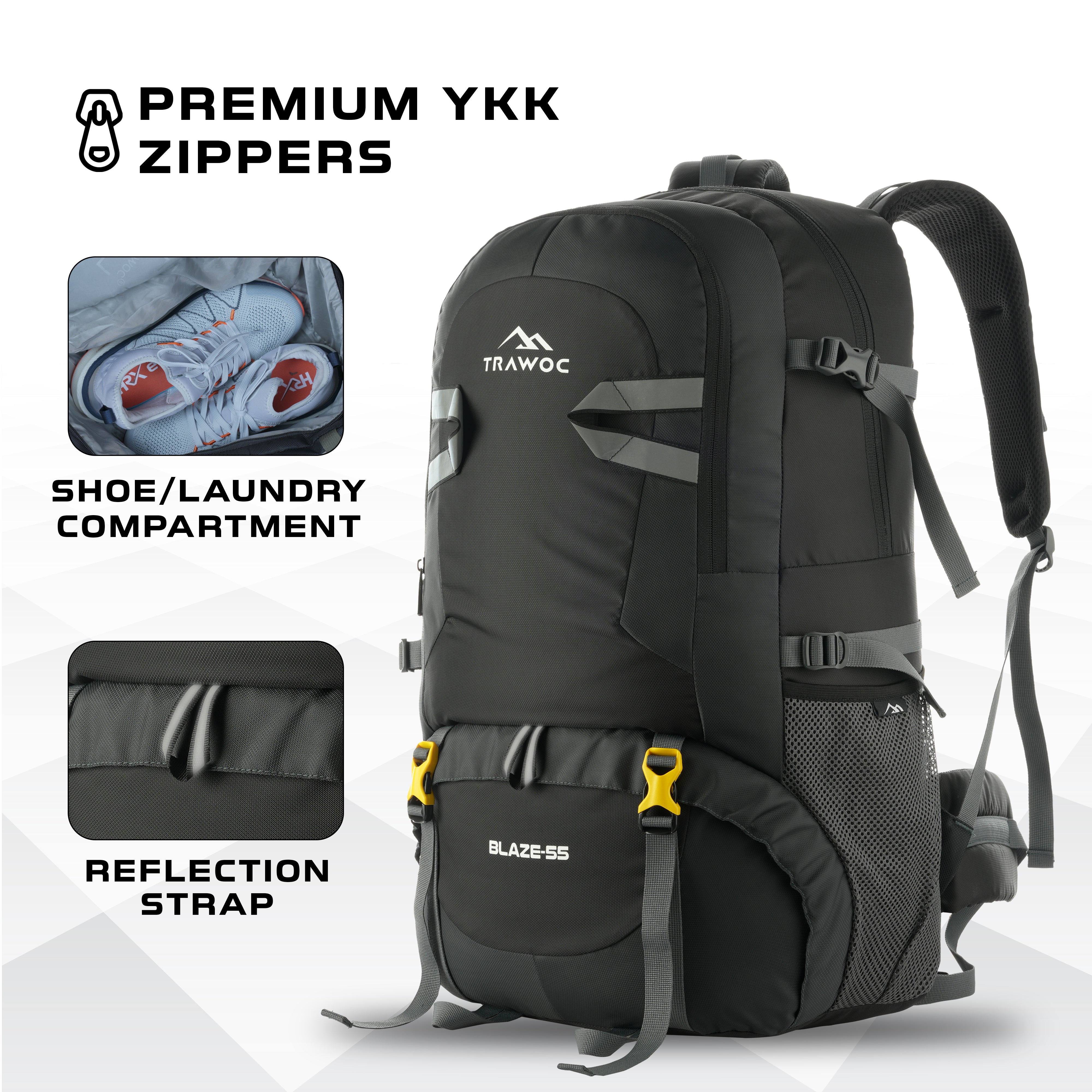Trawoc Travel Backpack (55Ltr) – TRAWOC
