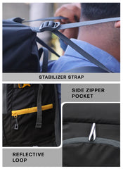 INVICTUS 60L Travel Backpack Hiking  Bag for Men & Women with Rain Cover-Grey