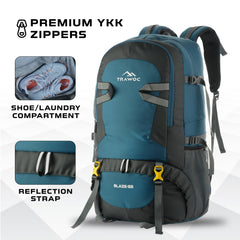 BLAZE 55 L Travel Backpack Daypack  for Camping Hiking Trekking -Englishblue(clearance sale)