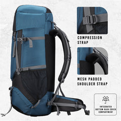 Sparco 65L Travel Backpack featuring with Laptop Compartment & Shoe Compartment – Englishblue