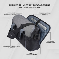 TMPB03 16L Messenger/Shoulder Bag - Black