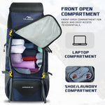 Airwave 60L Travel Backpack with Laptop Compartment & Rain Cover - Grey