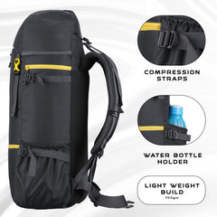 Hover 50L Backpack for Men & Women with Multi-Pocket Design & with Lightweight Build-Grey