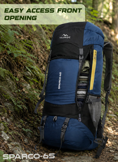 Sparco 65L Travel Backpack featuring with Laptop Compartment & Shoe Compartment – Navyblue (Refurbished)
