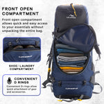 Cliffhiker 65 L Rucksack featuring with Durable Zippers & Laptop Compartment - Black