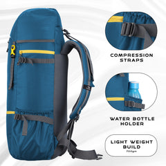 Hover 50L Backpack for Men & Women with Multi-Pocket Design & with Lightweight Build - Englishblue