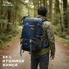 BLAZE 55 L Travel Backpack Daypack  for Camping Hiking Trekking -Navyblue