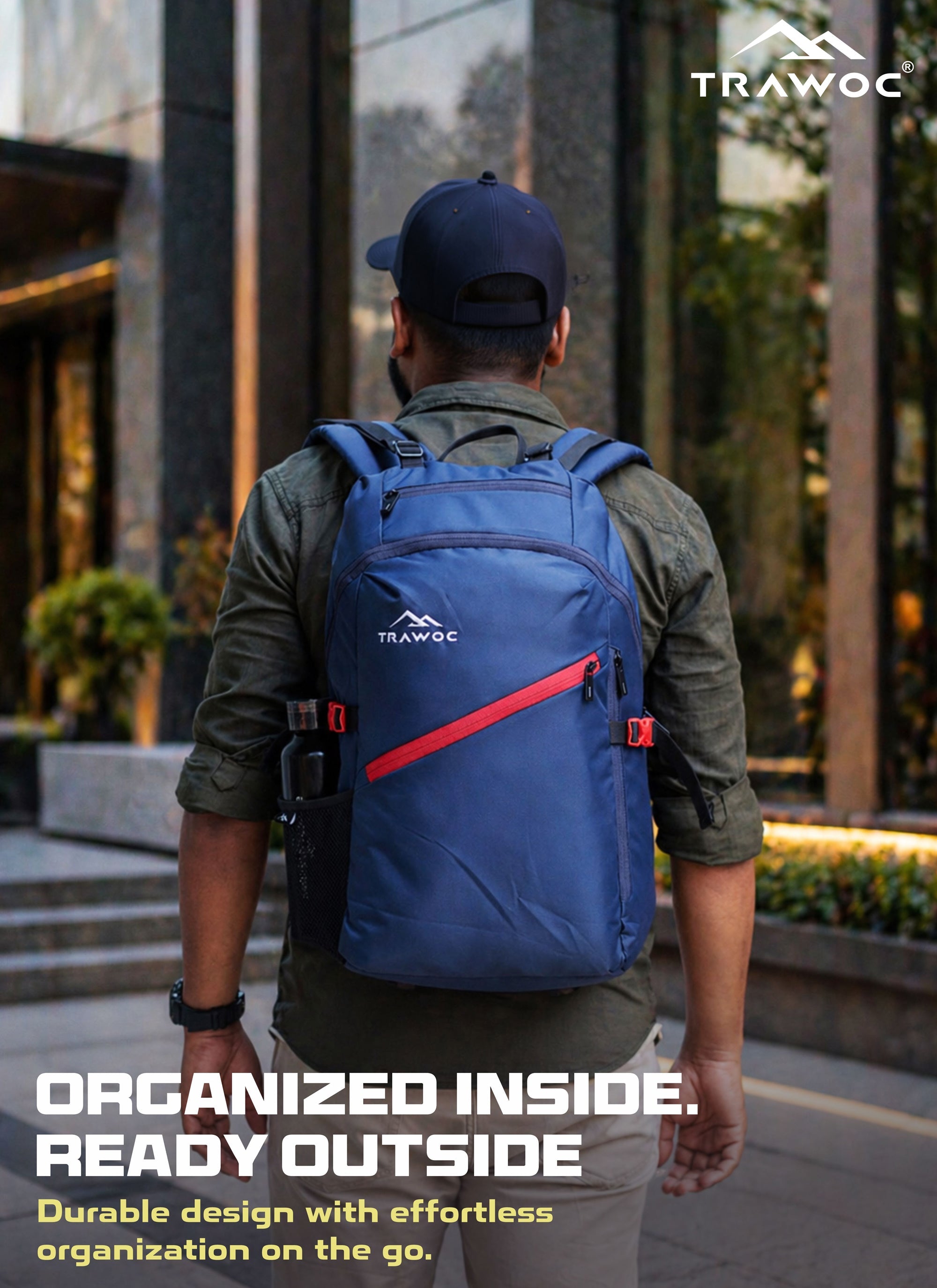 VIPER 30L Bag for Men and Women, Laptop Backpack with water resistant fabric - Navy Blue