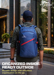 VIPER 30L Bag for Men and Women, Laptop Backpack with water resistant fabric - Navy Blue